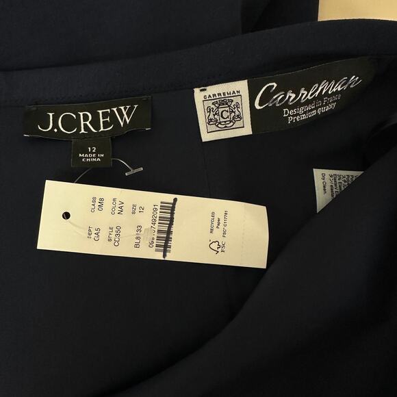 J.Crew Pencil Midi Skirt Four Season Stretch Navy Minimalist Classic US 12 NWT - Picture 5 of 11